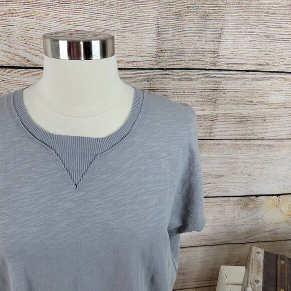 NWT Bobi Short Sleeve Rib Trim Top Overcast Green Gray Small‎ - Picture 4 of 6
